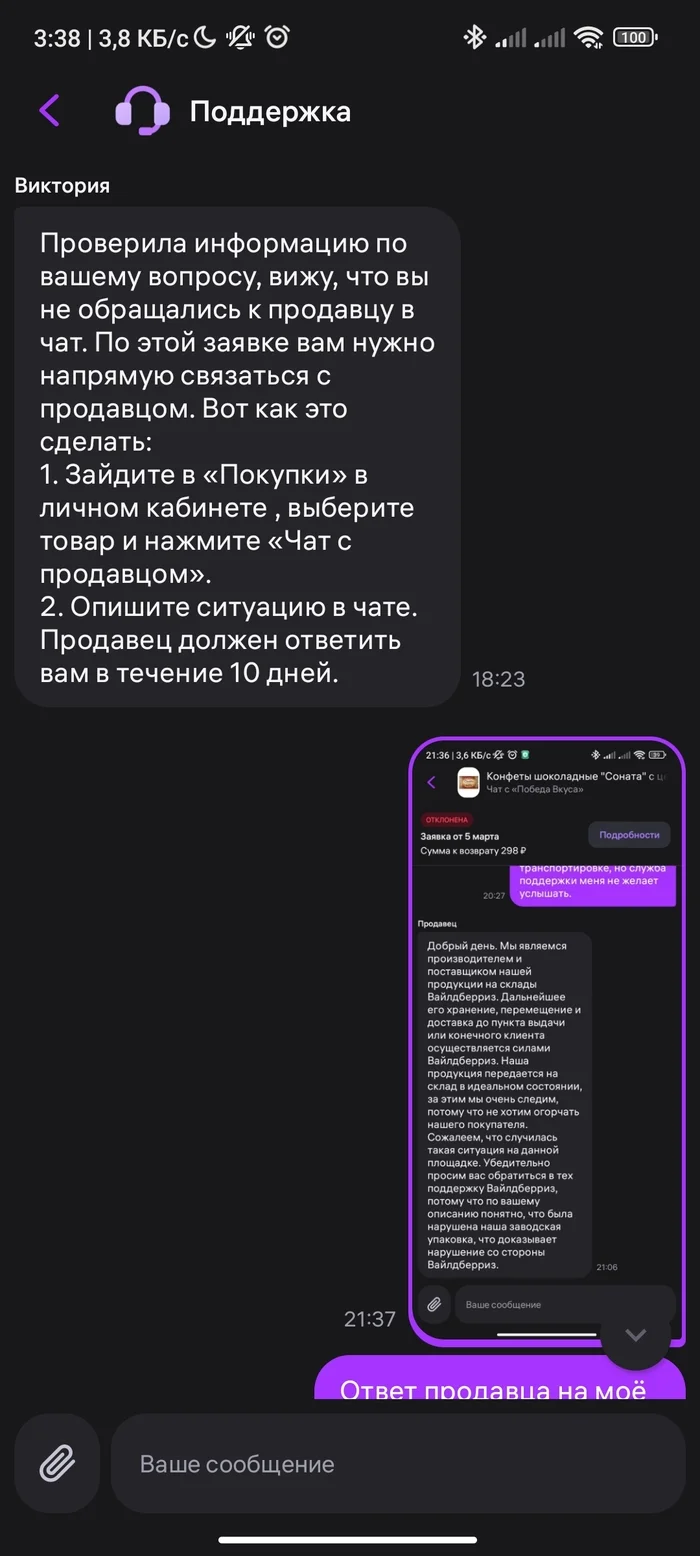 VB support chat or finished creatures and where to find them! - My, Wildberries, Support service, Delivery, Longpost