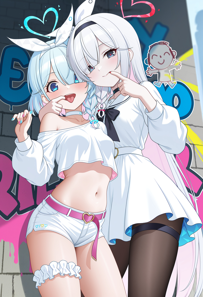 Arona and Plana , Anime Art, Loli, Blue Archive, Arona, Plana
