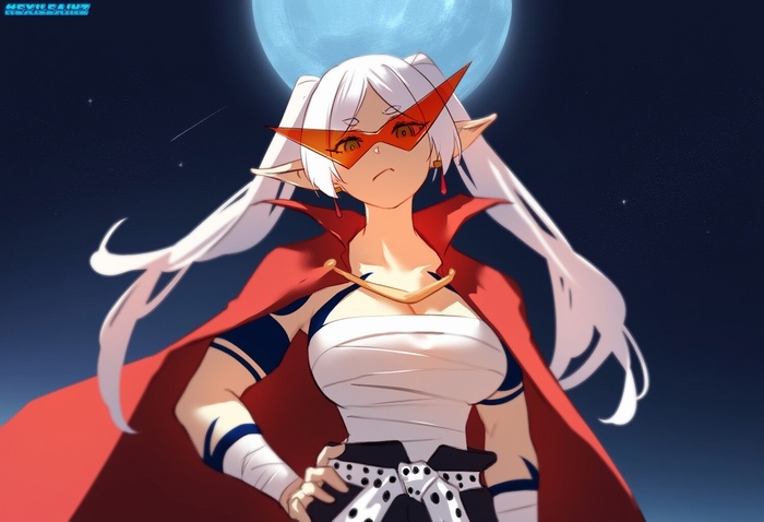 ROW ROW Fight the Demons , Anime Art, Frieren, Sousou no Frieren, Gurren Lagann,  , 