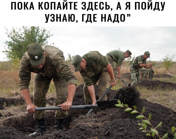 Товарищ, полковник, если вам нужна квартира и пенсия, то вот вам лопата – копайте.