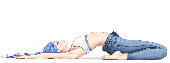 Yoga in jeans , Anime Art, , Original Character, Chaesu, Minah, 
