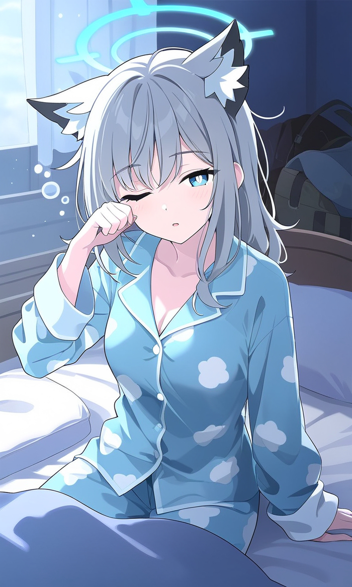  "  ?" , Anime Art,  , Blue Archive, Sunaookami Shiroko,   