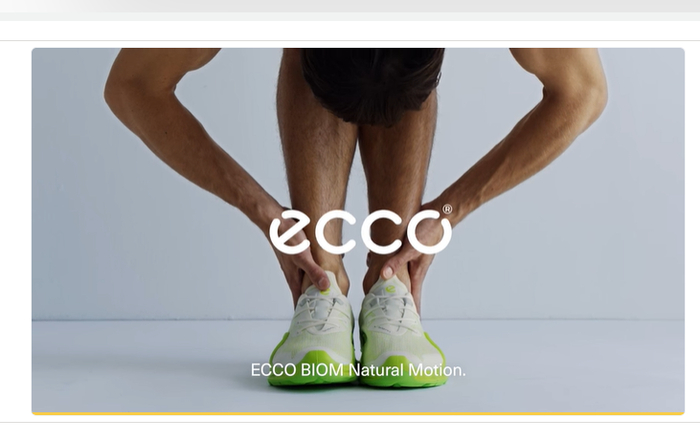 Реклама официального сайта Ecco в РФ.