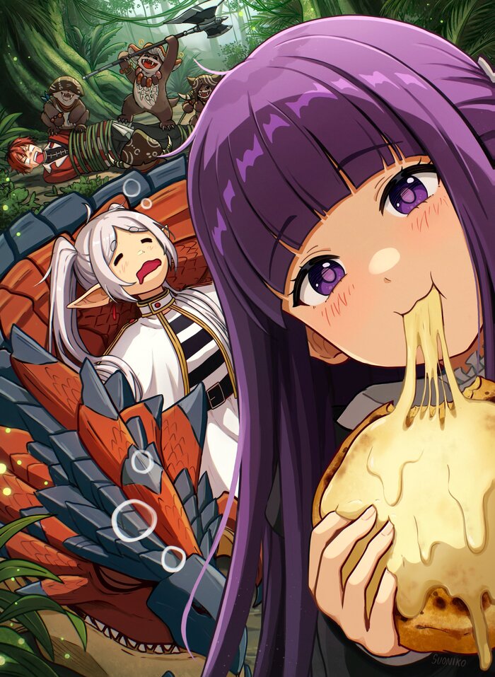 -  , Anime Art, Frieren, Fern, Stark (Sousou no Frieren), Sousou no Frieren