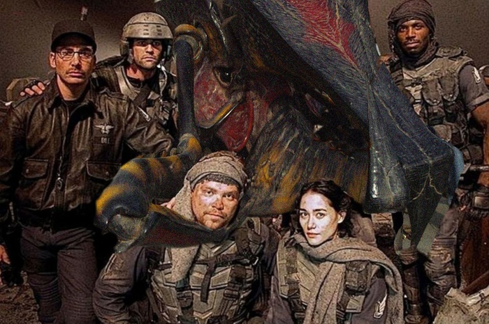 Фото членов ВИК «701-й полк Мобильной пехоты» на фестивале исторической реконструкции «Клендату-2345» вместе с арахнидским товарищем