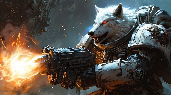    Wolfmks #1129 Space Hulk: Deathwing ,  , Furry Art, Furry wolf, Furry jackal, 
