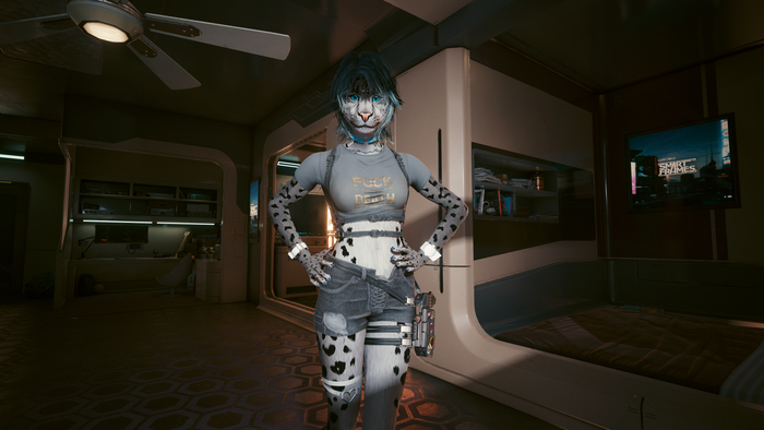   Cyberpunk 2077 #51 Snow leopard V , , Cyberpunk 2077, Furry snow leopard, , 
