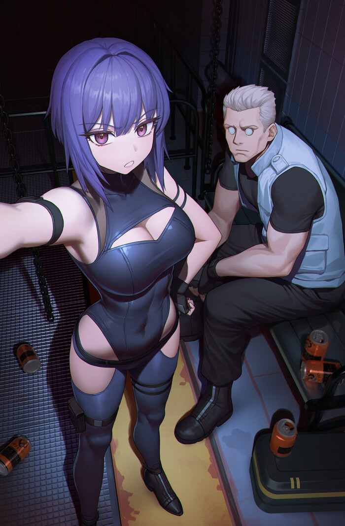  , Anime Art, Kusanagi Motoko, Batou,   