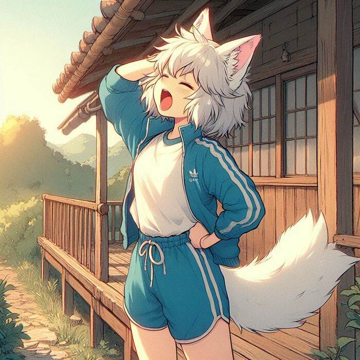    !  ,  , , , , Anime Art, Original Character, , Animal Ears, , , , , Ginger & White, 