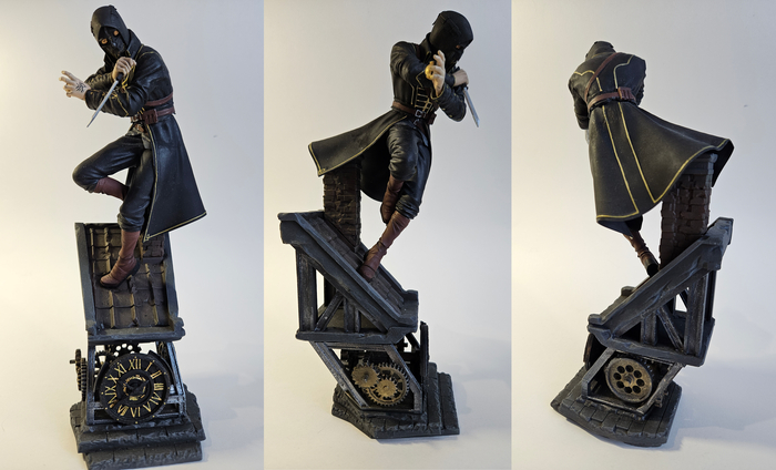 А это был мой первый опыт работы с аэрографом. Он же мой любимый Корво Аттано из Dishonored. Можно заметить следы от падения - он разбился на десяток частей, которые я целый вечер исправлял, грунтовал и докрашивал. Теперь почти не видно.