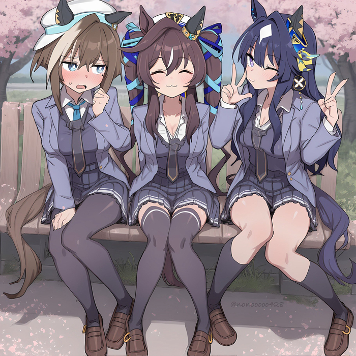 Cheval Grand, Vivlos & Verxina , Anime Art, Uma Musume Pretty Derby, Cheval Grand, Vivlos, Verxina (Uma Musume), Animal Ears, 