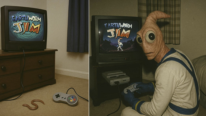 ������ ���� � Earthworm Jim ��� Sega Mega Drive.