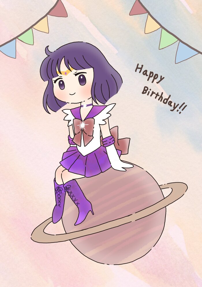  -   , , Anime Art, Sailor Moon, Sailor Saturn