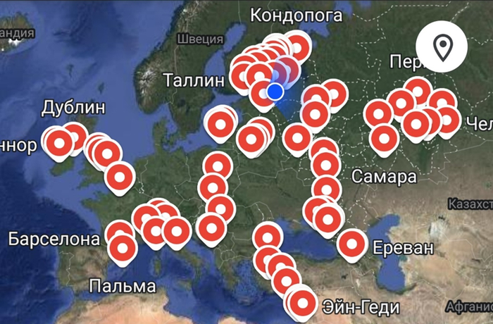 Отчет из "хронологии" путешествий ГУГЛ карт начиная с 2017 года.