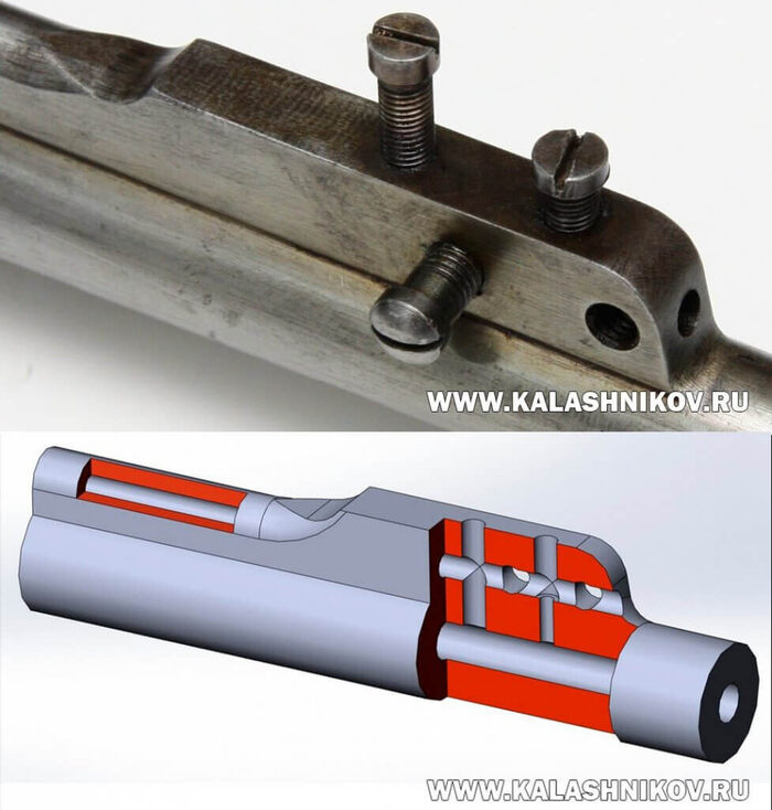 Газоотводный узел пулемёта Одколека. ВИМАИВиВС