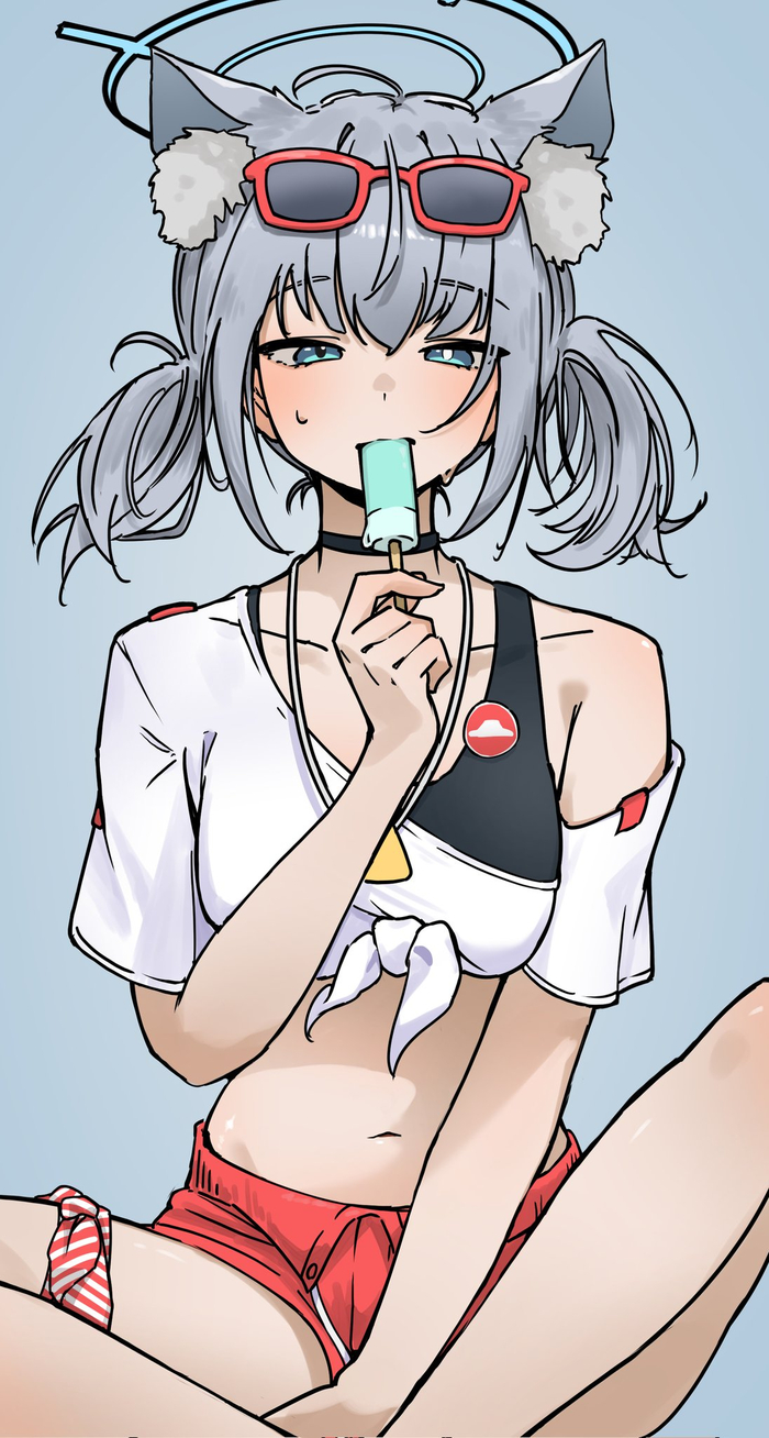  Blue Archive, Sunaookami Shiroko, , , , , Anime Art, Animal Ears, 