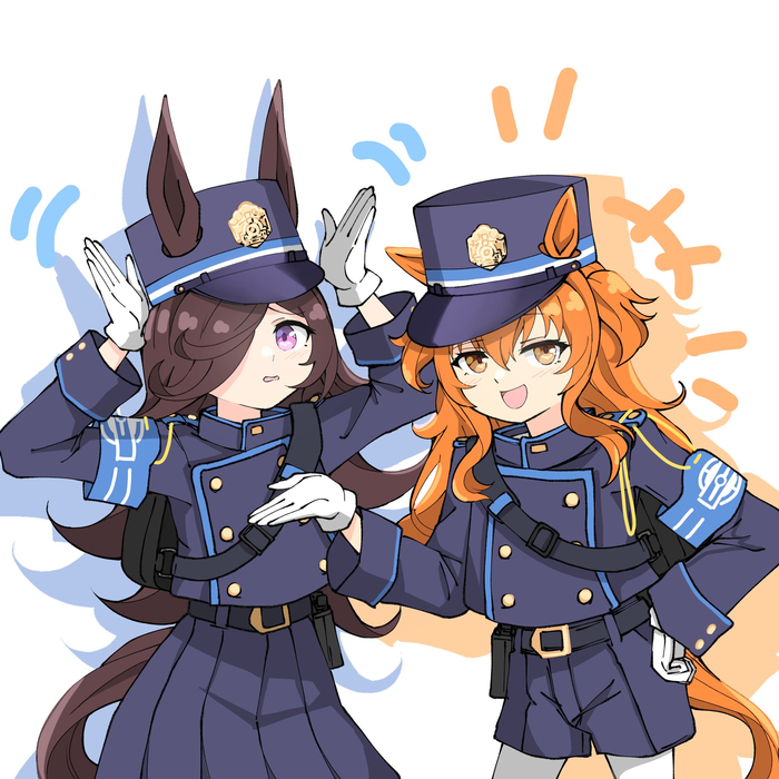   Umamusu Archive , Anime Art, Uma Musume Pretty Derby, Blue Archive, Rice Shower, Mayano Top Gun, Tachibana Hikari, Tachibana Nozomi, ,   