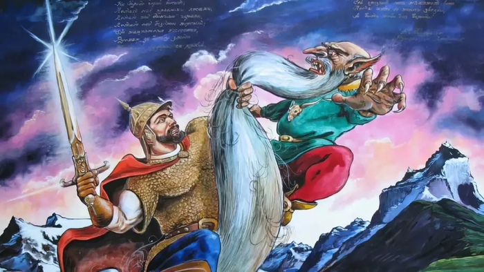 Бой Руслана и Черномора. Иллюстрация к поэме А. Пушкина «Руслан и Людмила»