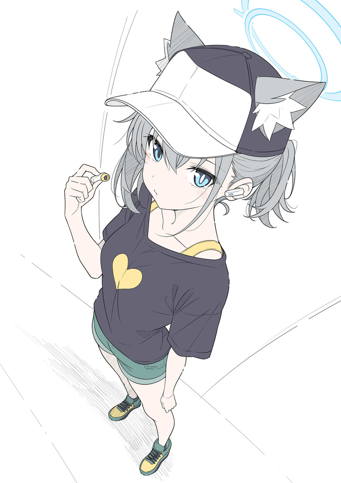  Blue Archive, Sunaookami Shiroko, , , , , Anime Art, T1kosewad, Animal Ears