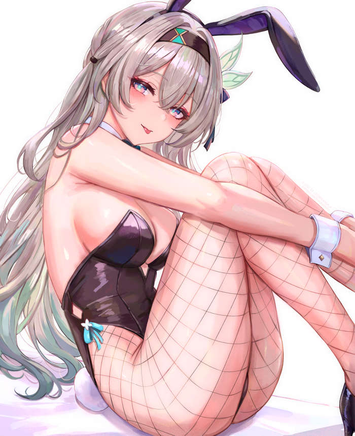 Firefly #006 , Anime Art, Honkai: Star Rail, Firefly (Honkai: Star Rail), ,  , Bunnysuit, , , Sideboob, Leonmandala