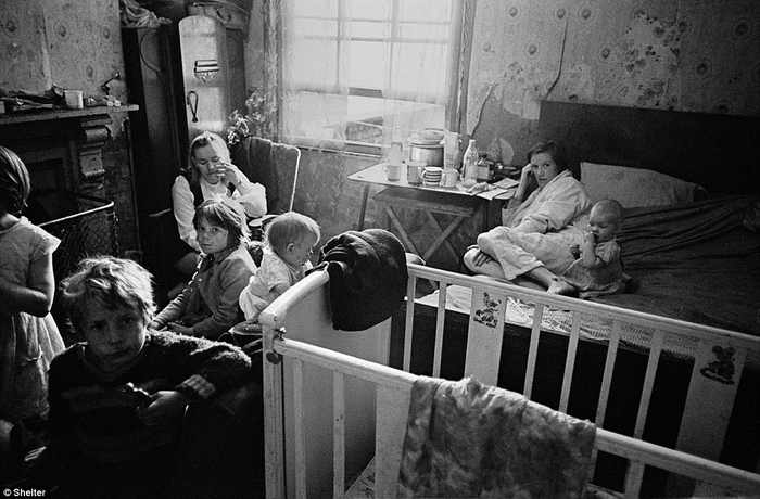A family living in a single room in Moss Side in 1969: Shelter mounted a series of successful campaigns intertwining real-life stories with hard-hitting facts