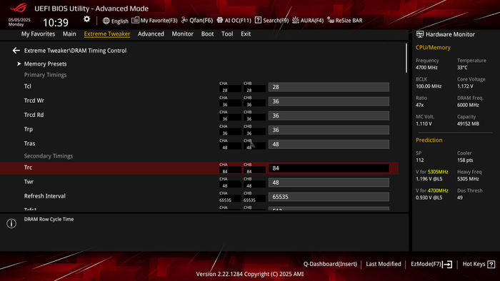        trcd wr  trcd rd.  .