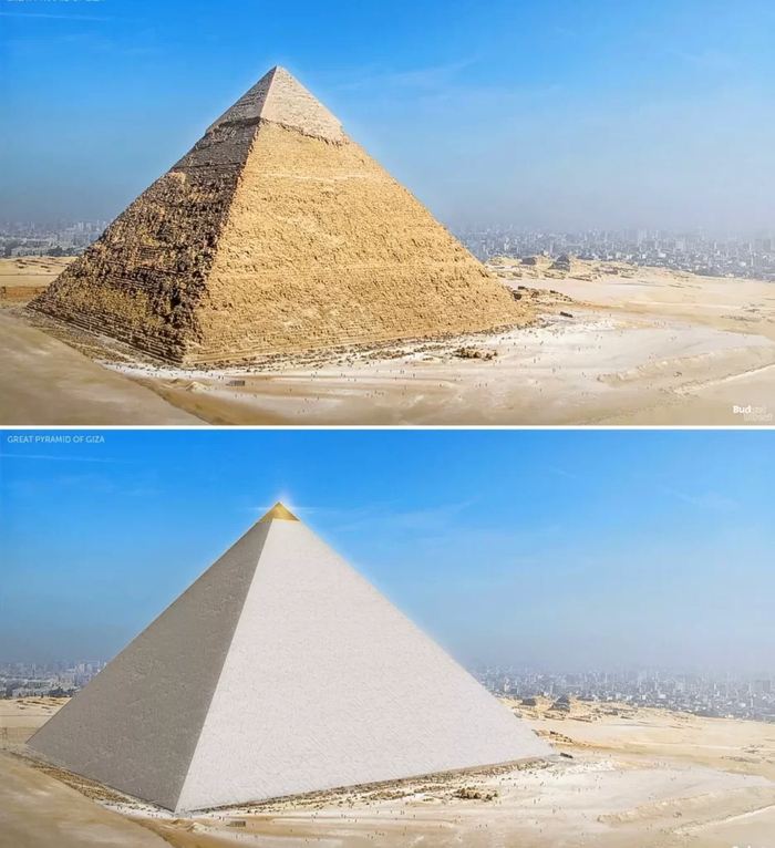 Пирамида Хеопса в наши дни и в древности