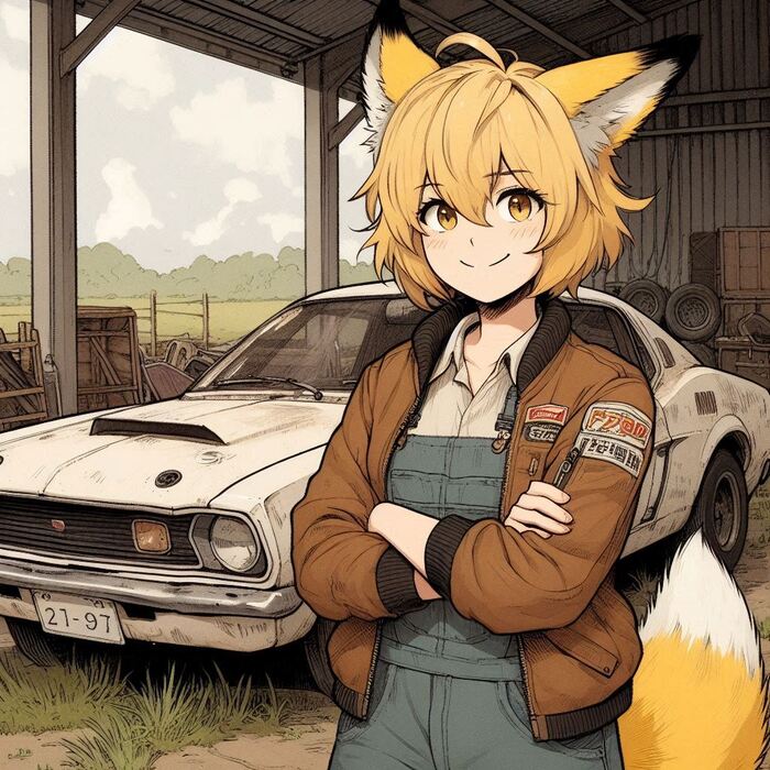  !  ,  , Anime Art, , , , , Animal Ears, , , Ginger & White, 