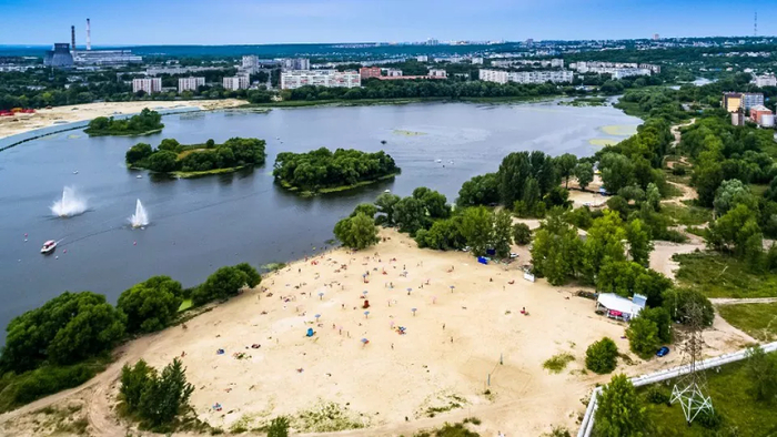 Свияга в Ульяновске. На заднем плане в 4 километрах Волга