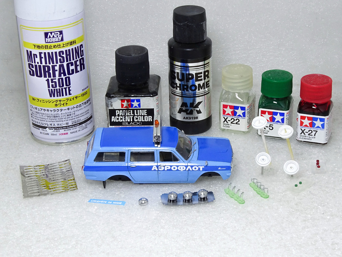 Рис. 9. Сборка и доработка экстерьера электрифицированной модели автомобиля сопровождения ГАЗ-24-02 «Волга» Аэрофлот Эскорт