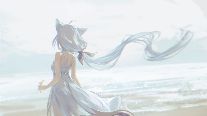 Le soleil de ma vie Hololive, Virtual YouTuber, Shirakami Fubuki, Animal Ears, Anime Art, 