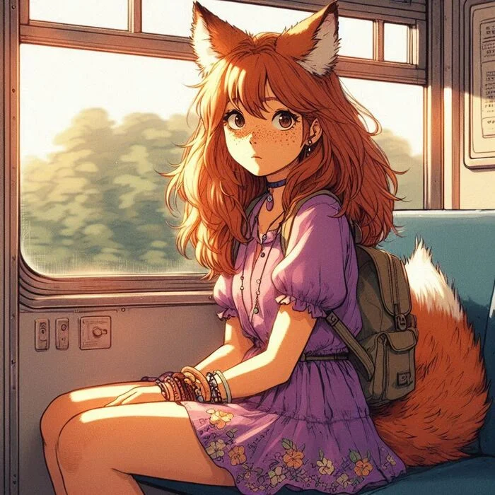 День рыжих! Аниме, Арты нейросетей, Anime Art, Нейронные сети, Арт, Девушки, Original Character, Кицунэ, Animal Ears, Хвост, Рыжие, Веснушки, Ginger & White, Длиннопост