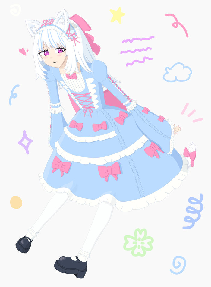 Lolita Milky , Anime Art, Animal Ears, , Virtual YouTuber, , 