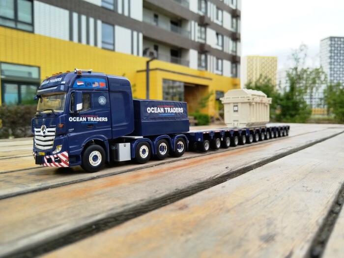 .Mercedes Actros MP4 Giga Space 84 + Ballast Box+Scheuerle (EU, USA) 14 axle Inter Combi + Elin Transformer  , , , , , , , , Elin, 