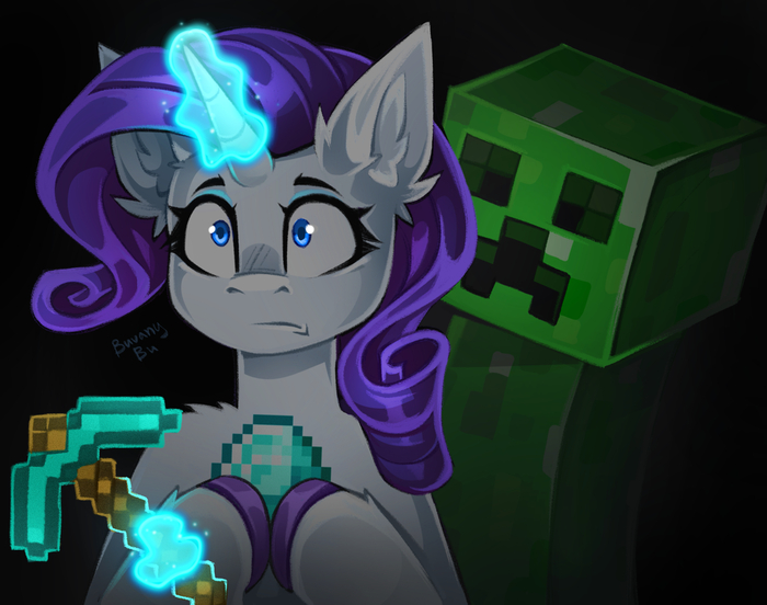  My Little Pony, Rarity, MLP Crossover, Minecraft