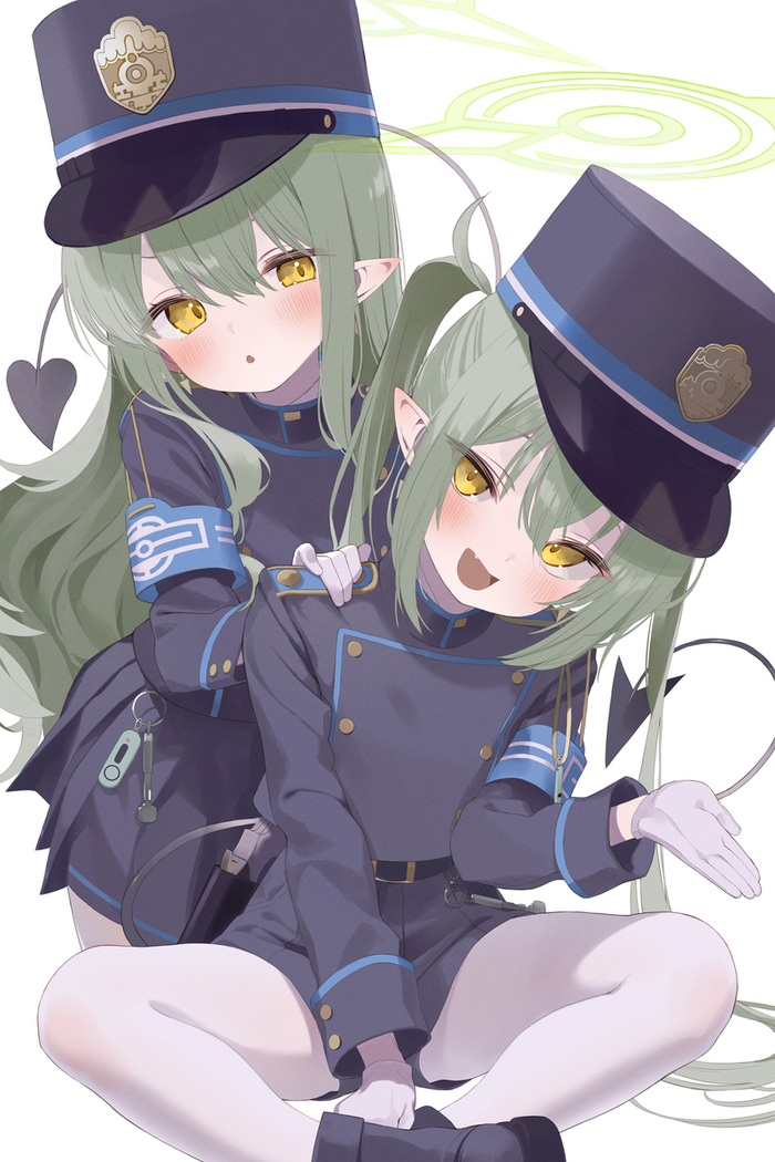 Cute and funny , Anime Art, Blue Archive, Tachibana Hikari, Tachibana Nozomi, Loli, 