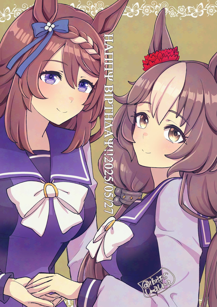 Super Creek & Yamanin Zephyr   27.05 , Anime Art, Uma Musume Pretty Derby, Super Creek, Yamanin Zephyr, Animal Ears,  