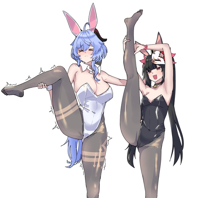    Genshin Impact, , Anime Art, Ganyu (Genshin Impact), Sparkle (Honkai: Star Rail), Honkai: Star Rail, , Bunnysuit, ,   