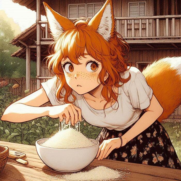 Дайкон! Арты нейросетей, Аниме, Anime Art, Арт, Нейронные сети, Девушки, Кицунэ, Animal Ears, Original Character, Хвост, Дайкон, Огород, Ginger & White, Длиннопост