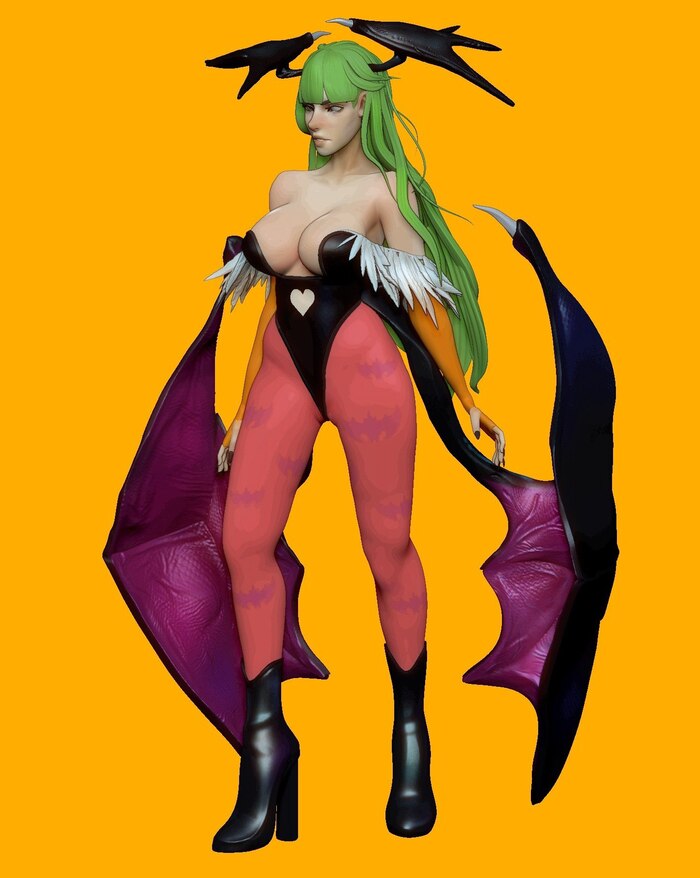     3D, , , Zbrush, , Art of Sculpture, 3D , , , Game Art, , Morrigan Aensland, Darkstalkers