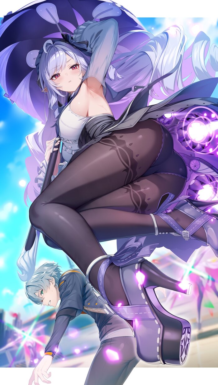 Vivian  Wise , Anime Art, Zenless Zone Zero, Vivian (zzz), Wise (zzz), , , , Sideboob, ,  , 