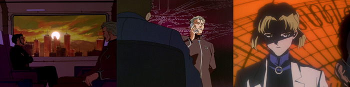 Гендо и Фуюцки рассуждают про то, как им объяснять очередной инцидент SEELE. Фуюцки абсолютно верен Гендо. А вот Рицко сомневается в том, что она делает для него.