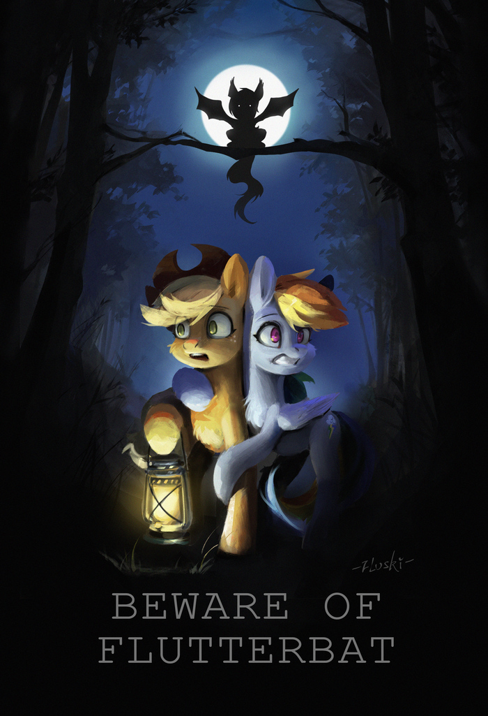 Beware of Flutterbat My Little Pony, Flutterbat, Rainbow Dash, Applejack