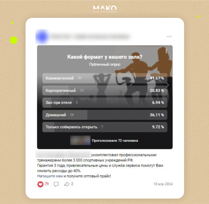 Пример опросника, на который вели трафик с таргета в сообщество