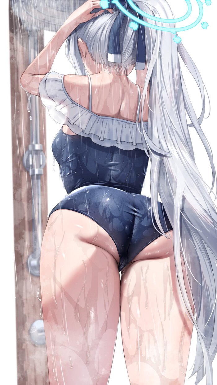 Tsukiyuki Miyako #013 , Anime Art, Blue Archive, Tsukiyuki Miyako, , One-piece swimsuit, , ,  ,  