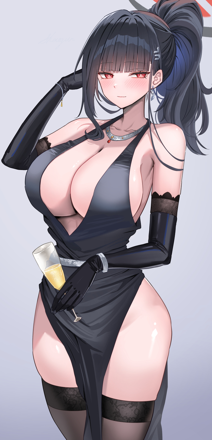 Tsukatsuki Rio #058 , Anime Art, Blue Archive, Tsukatsuki Rio, , ,  , , Sideboob, , , 