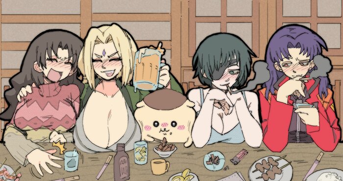   , Anime Art, Tsunade, Himeno, Misato Katsuragi, Chainsaw Man, Evangelion, , , Azumanga Daioh