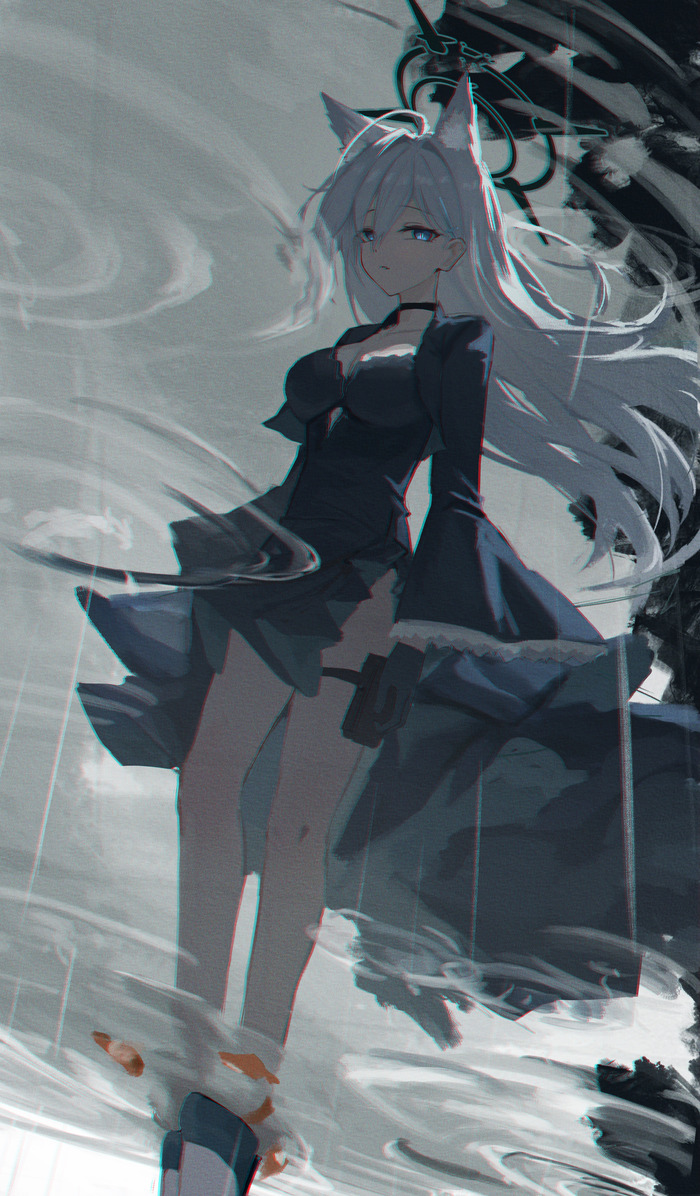 Sunaookami Shiroko #056 , Anime Art, Blue Archive, Shiroko Terror, ,  , Animal Ears, ,  , , 