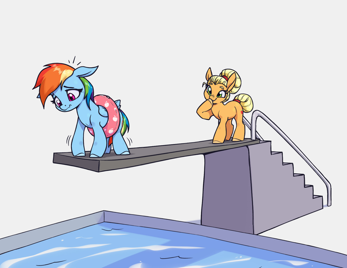   My Little Pony, Applejack, Rainbow Dash, Aquaticvibes