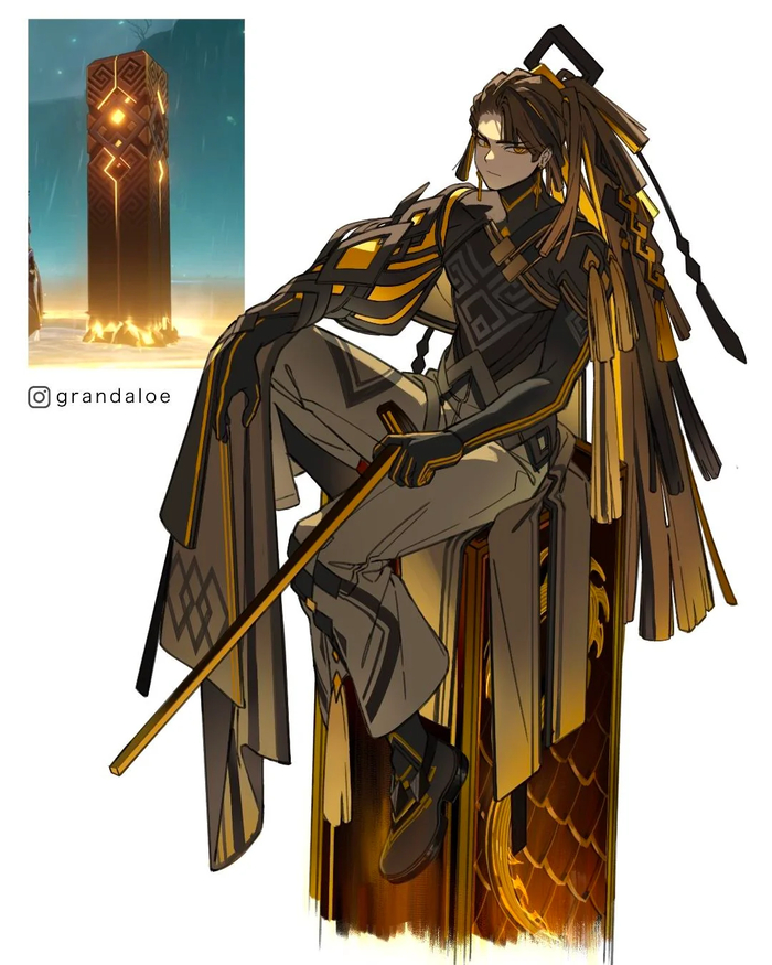     Grandaloe , Anime Art, Genshin Impact, ,   ,  , Zhongli (Genshin Impact)
